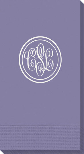 Double Circle Monogram Guest Towels